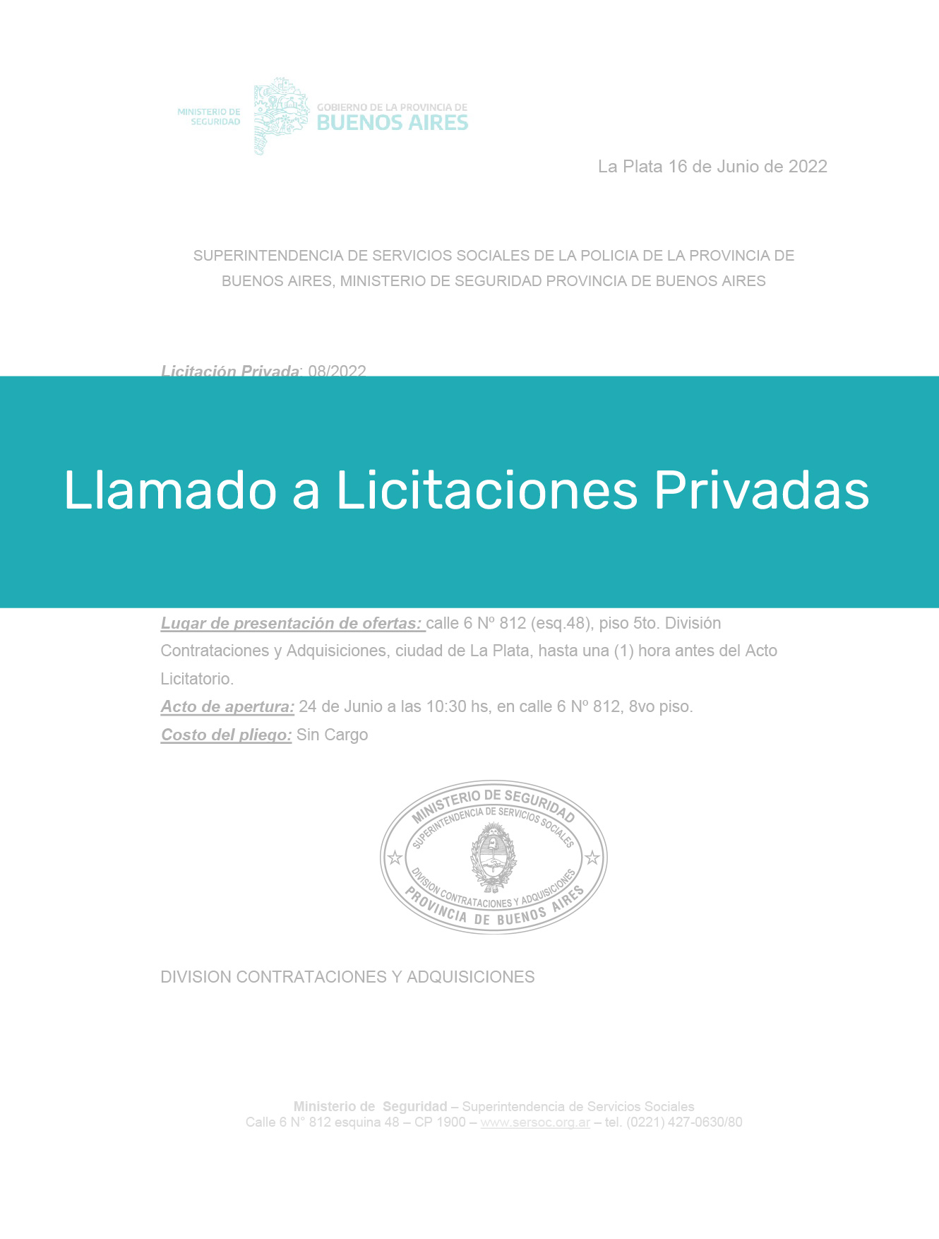 Licitación para equipamiento informático e insumos odontológicos
